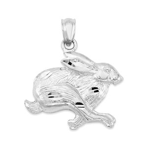 Silver Rabbit Necklace 925 Sterling Silver Year of the Rabbit Gifts Chinese Zodiac Jewelry Gifts for Her Oriental Jewelry Easter Bunny Charm