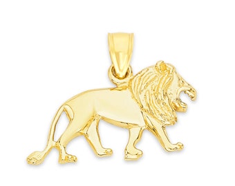 14k Solid Gold Lion Necklace, Leo Zodiac Necklace King Lion Pendant Animal Gifts Lion Jewelry Leo Zodiac Jewelry, Leo Necklace