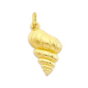 Solid 10k/14k Gold Seashell Charm: Mini Beach Jewelry