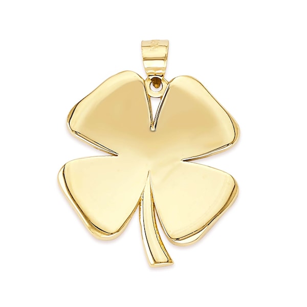 Tiny Tags St. Patrick's Day 14K Gold Ion Plated With Green Enamel Four Leaf Clover Necklace Gold