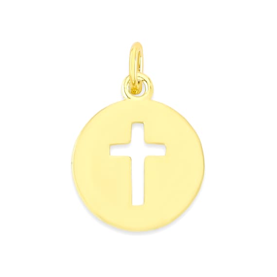 Juweliere Winter | Massiver Kreuz Anhänger 585 Gelbgold Besetzt