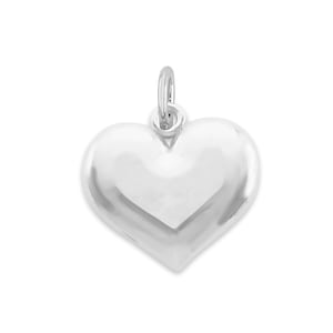 925 Sterling Silver Heart Pendant - Lustrous Love Charm - Elegant Romantic Gift - Timeless Jewelry Piece for Necklaces and Bracelets