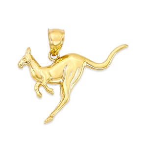 14k Solid Gold Känguru Anhänger: Australisches Tier Schmuck Geschenk