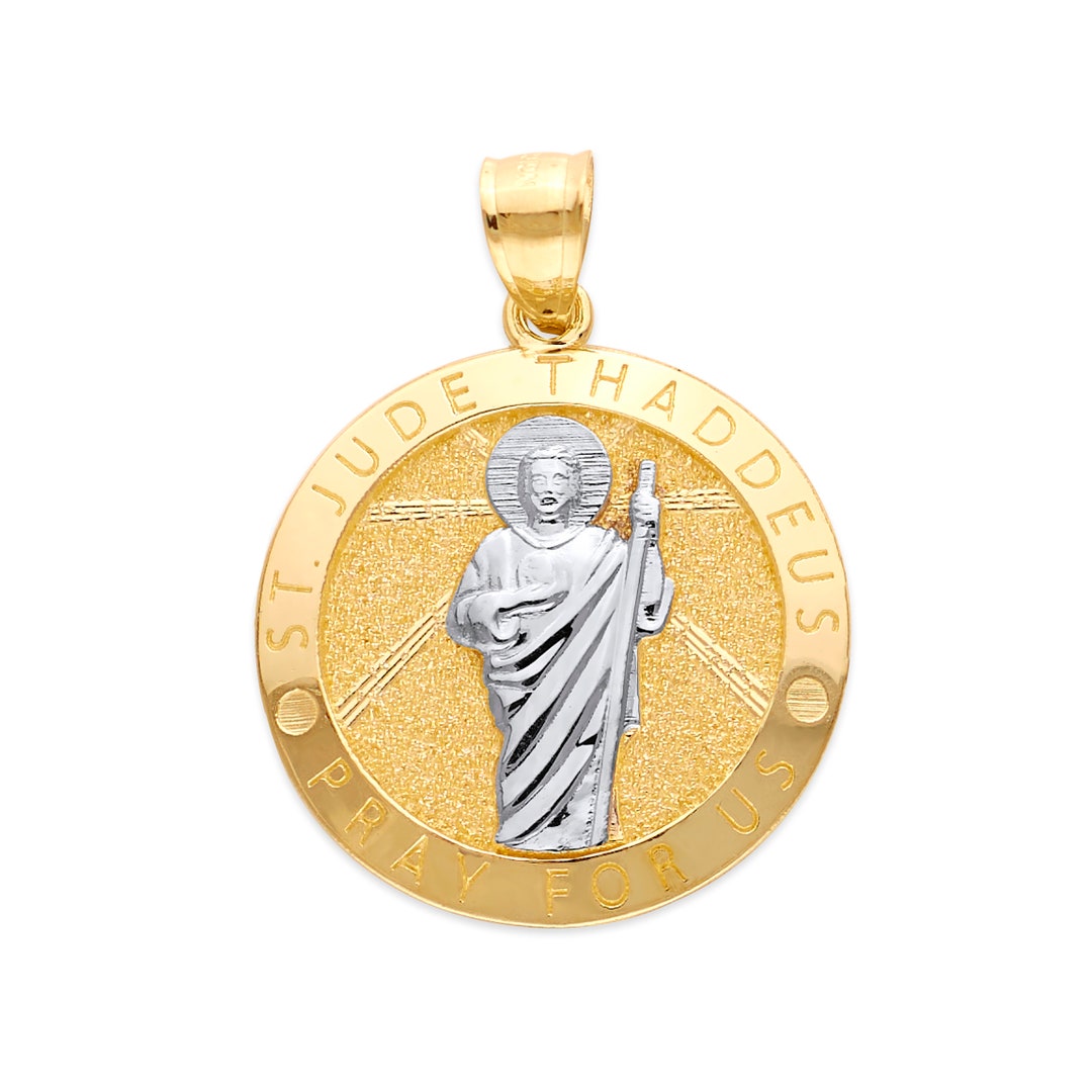 10k Solid Gold St Jude Pendant Necklace: Catholic Patron Saint Gift - Etsy