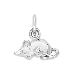 Sterling Silver Mouse Charm: Dainty Rat Zodiac Pendant
