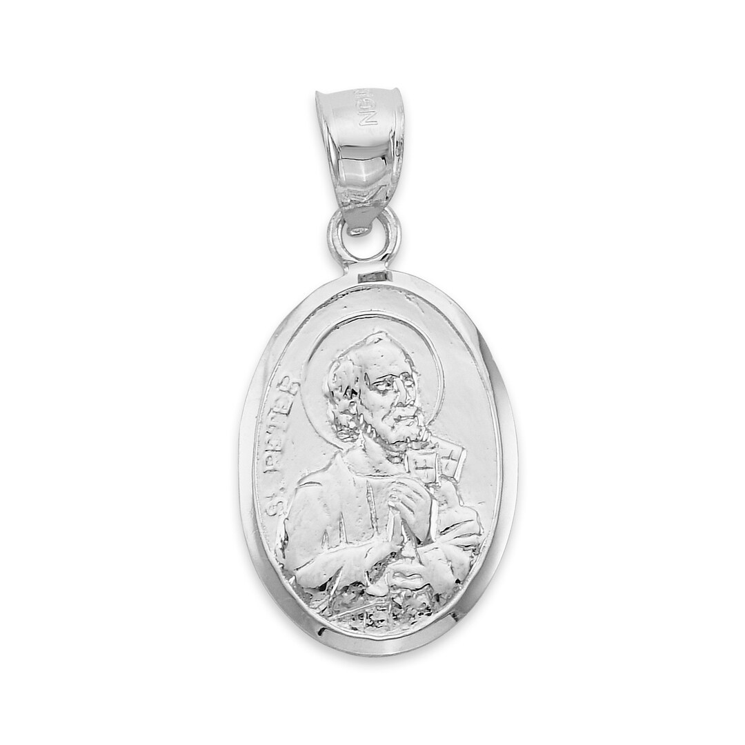 925 Sterling Silver Saint Peter Pendant Handcrafted Religious Apostle Charm Spiritual Devotion