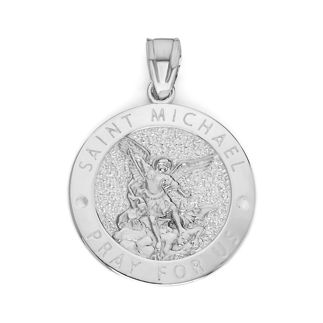 925 Silver St Michael Pendant, Custom Engraved Necklace Saint Michael Police Officer Gift for