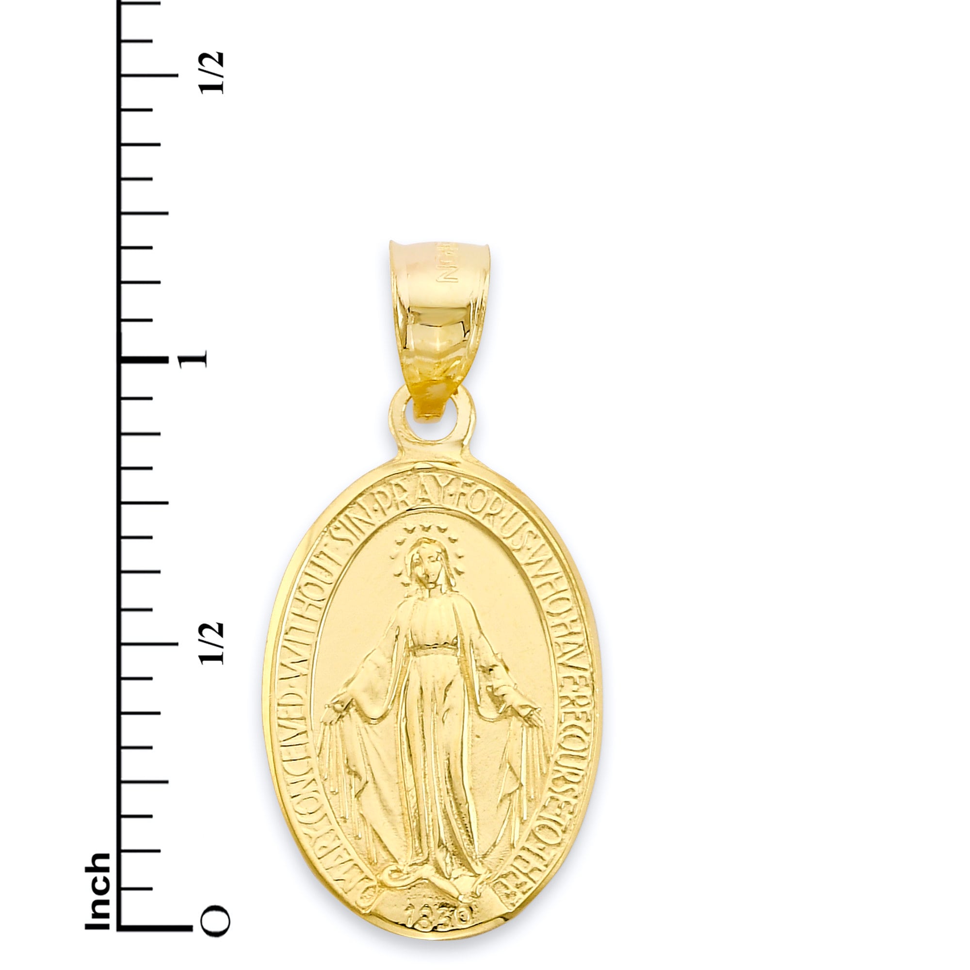 Solid Gold Miraculous Medal Necklace: 10k/14k Virgin Mary Pendant - Etsy