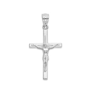 Sterling Silver Crucifix Pendant: Religious Necklace, Christening Gift