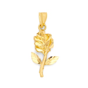 14k Gold Rose Necklace, Flower Necklace for Her Rose Jewelry Gift Flower Girl Necklace, Flower Jewelry Gift for Women Nature Jewelry