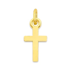 Mini Real Solid Gold Cross Available in 10k or 14k Gold, Micro Charm to attach to Charm Bracelet or Necklace
