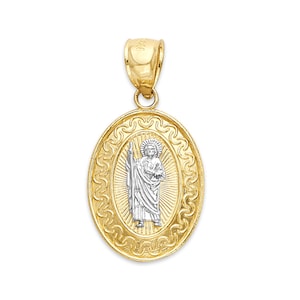 10k/14k Gold Saint Jude Medal: Religious Patron Pendant