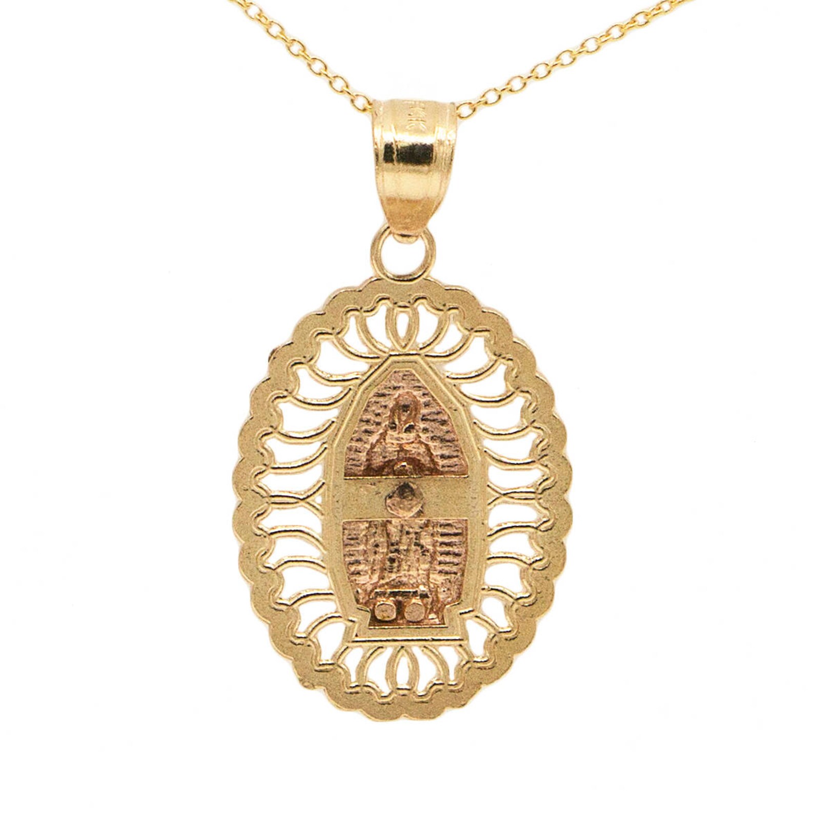 Real gold virgen de guadalupe necklace Clearance