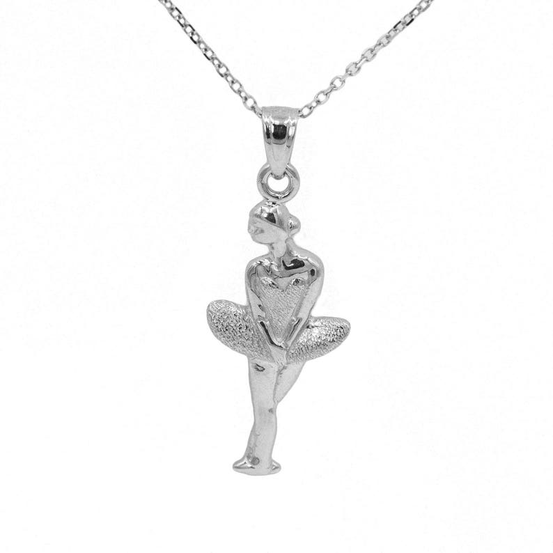14k White Gold Ballerina Necklace