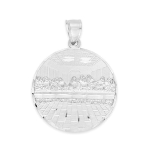 925 Sterling Silver Last Supper Pendant for Men Hip Hop Pendant Religious Jewelry Last Supper Jewelry Jesus Piece Bling Gifts for Him