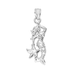925 Sterling Silver Little Mermaid Pendant Necklace for Women, Siren of the Sea Charm, Mermaid Jewelry for Women, Mythological Gift for Her