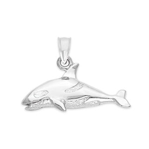 Sterling Silver Orca Whale Pendant: Marine Animal Necklace