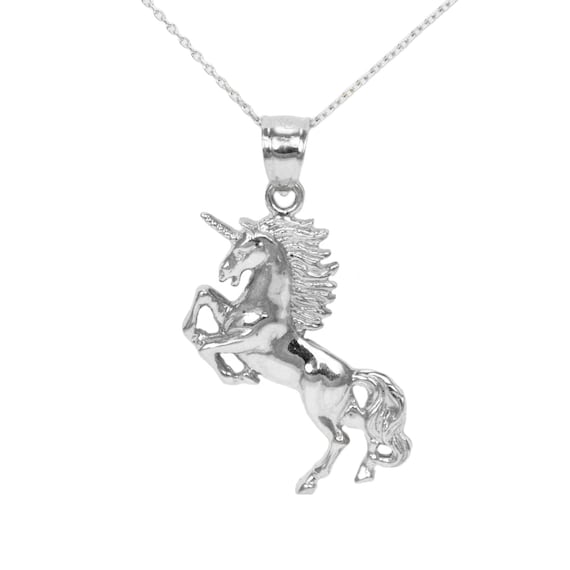 White gold unicorn necklace deals