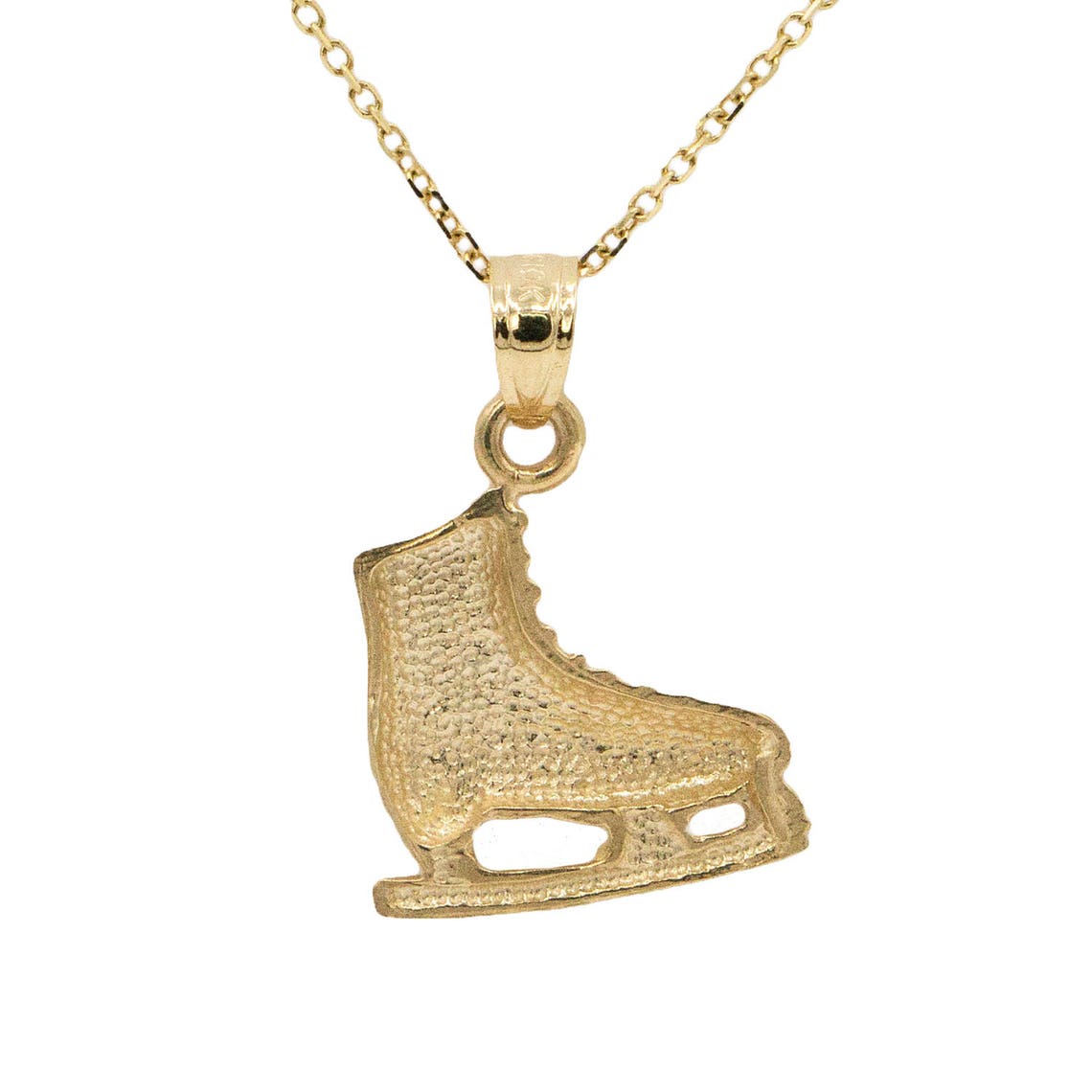 10 k Gelbgold EisSkate Halskette Etsy