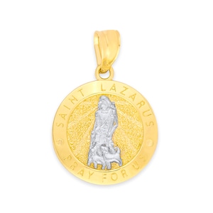 10k Solid Gold Saint Lazarus Medal: Patron of Health
