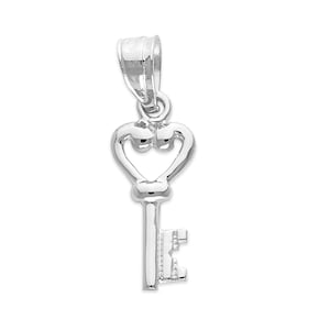 925 Sterling Silver Key with Heart Pendant - Romantic Jewelry Gifts for Her