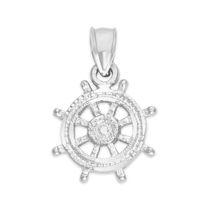 925 Sterling Silver Wheel of Dharma Necklace, Hinduism Jewelry, Sailor Pendant, Buddhism Jewelry, Silver Nautical Necklace Gifts for Her