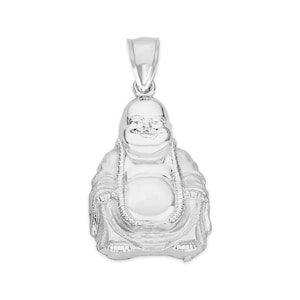 Sterling Silver Laughing Buddha Pendant: Nirvana Spiritual Jewelry