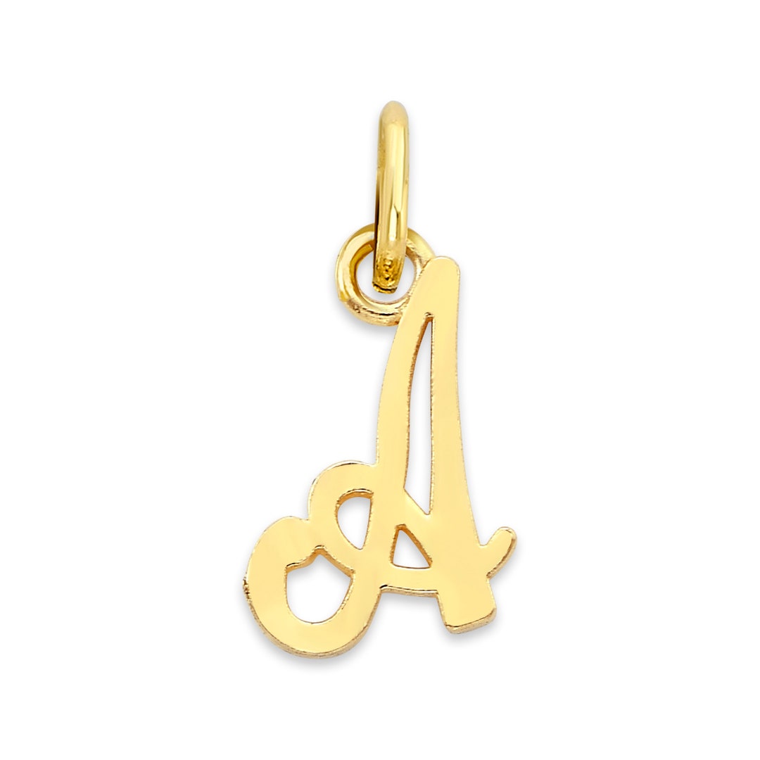 Solid 10k/14k Gold Initial Charm: Personalized Letter Pendant - Etsy