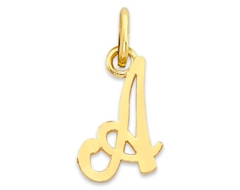 Mini Real Solid Gold Initial Charm Available in 10k or 14k Gold, Tiny Cute Personalized Letter Charm to attach to Charm Bracelet or Necklace