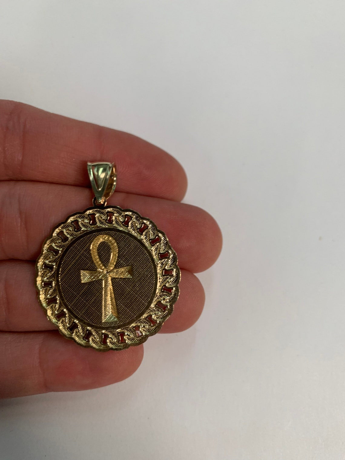 Large Real 10k Solid Gold Ankh Pendant Symbol of Life Ankh Etsy