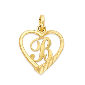 14k real sólido ouro inicial coração charme coração inicial jóias presentes para ela encantos personalizados para pulseira ou brinco ouro charme jóias