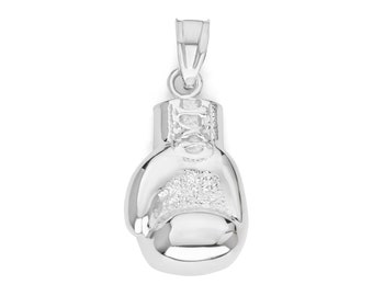 Colgante de guante de boxeo de plata de ley: joyería deportiva para ella