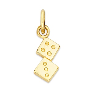 14K Solid Gold Dice Charm: Handcrafted Lucky Dice Jewelry