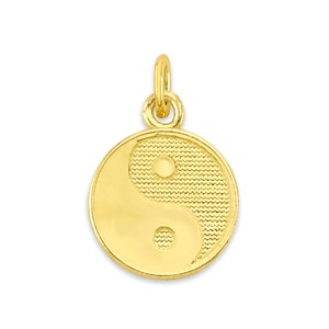 Dainty Solid Gold Yin Yang Charm: 10k/14k Spiritual Pendant
