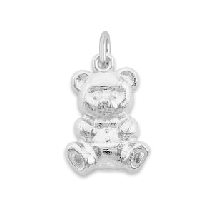 Mini Sterling Silver Teddy Bear Charm: Romantic Jewelry