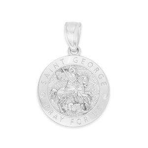 925 Silver St Gerorge Medal, Saint George Pendant Religious Jewelry for Women Saint Necklace Christian Gifts for Her, Protection Necklace