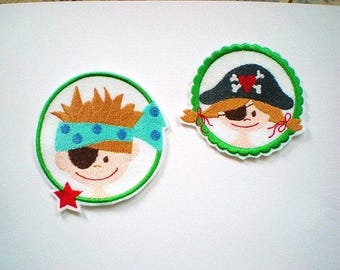 Patch Pirate Garçon ou Fille BRODÉ Application Cadeau pour Pirates