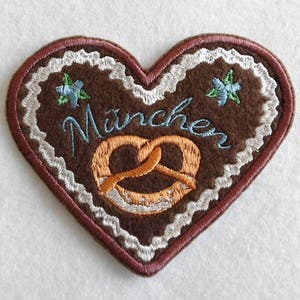 Patches Heart Munich embroidered Oktoberfest