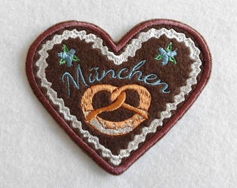 Patches patch heart Munich embroidered Oktoberfest