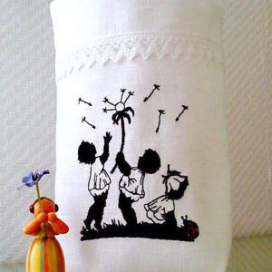 Borsa regalo leggera per la festa della mamma, dente di leone, semplice, lino tagliato con carta RICAMATA