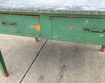 Vintage Metal Covered Table