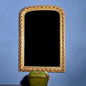 Large 19th Century Louis Philippe Gilt and Ebonized Wall Mirror 1694 image 1