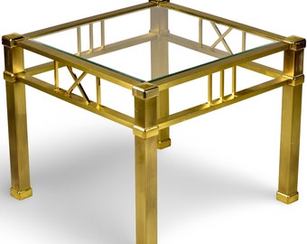 Mid Century French Brass and Glass Side Table [10239]