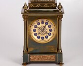 19th Century French, Gilt Brass 8-Day Mantel Clock 1532