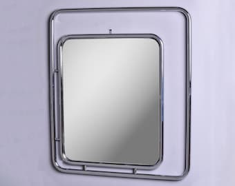 Italian Mid Century Chrome Framed Mirror [10508]