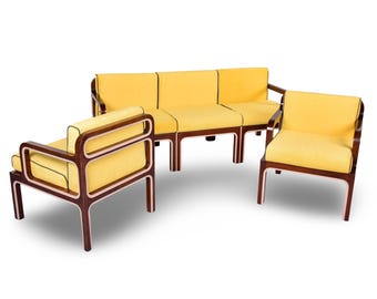 Mid Century Modern Sofa and Pair Armchairs - 3pc Set [11147]