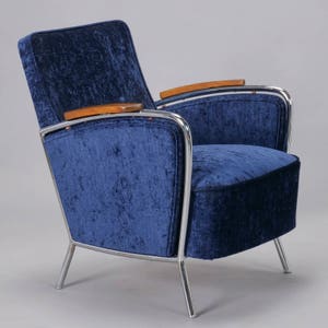 Art Deco Bauhaus Tubular Steel and Wood Club Chairs Pair 8358 image 5