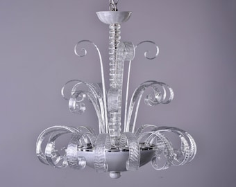 Art Deco Murano Glass Stem Chandelier [9975]