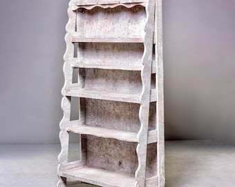 French Style Open Shelf Unit With Gray Paint [9672]