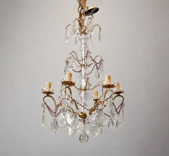 Italian Six Light Crystal Chandelier With Amethyst Hong Kong Italian Six Light Crystal Chandelier, Cost Of A Crystal Chandelier